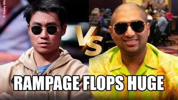 Hustler Casino Live高額桌 一手變體straddle下的翻牌同花撞同花