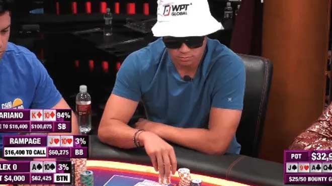 HCL直播 Rampage"偷雞"撞鐵板慘輸137,000巨額彩池