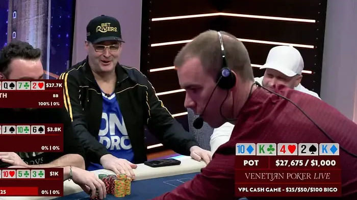 撲克頑童Hellmuth 河牌驚現(xiàn)四條39%勝率收下巨池